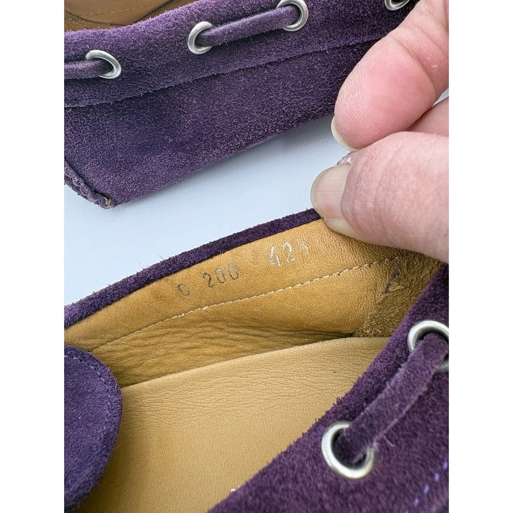 MONZA Men's Purple Leather Suede Driving Car‎ Shoe 42.5/9.5